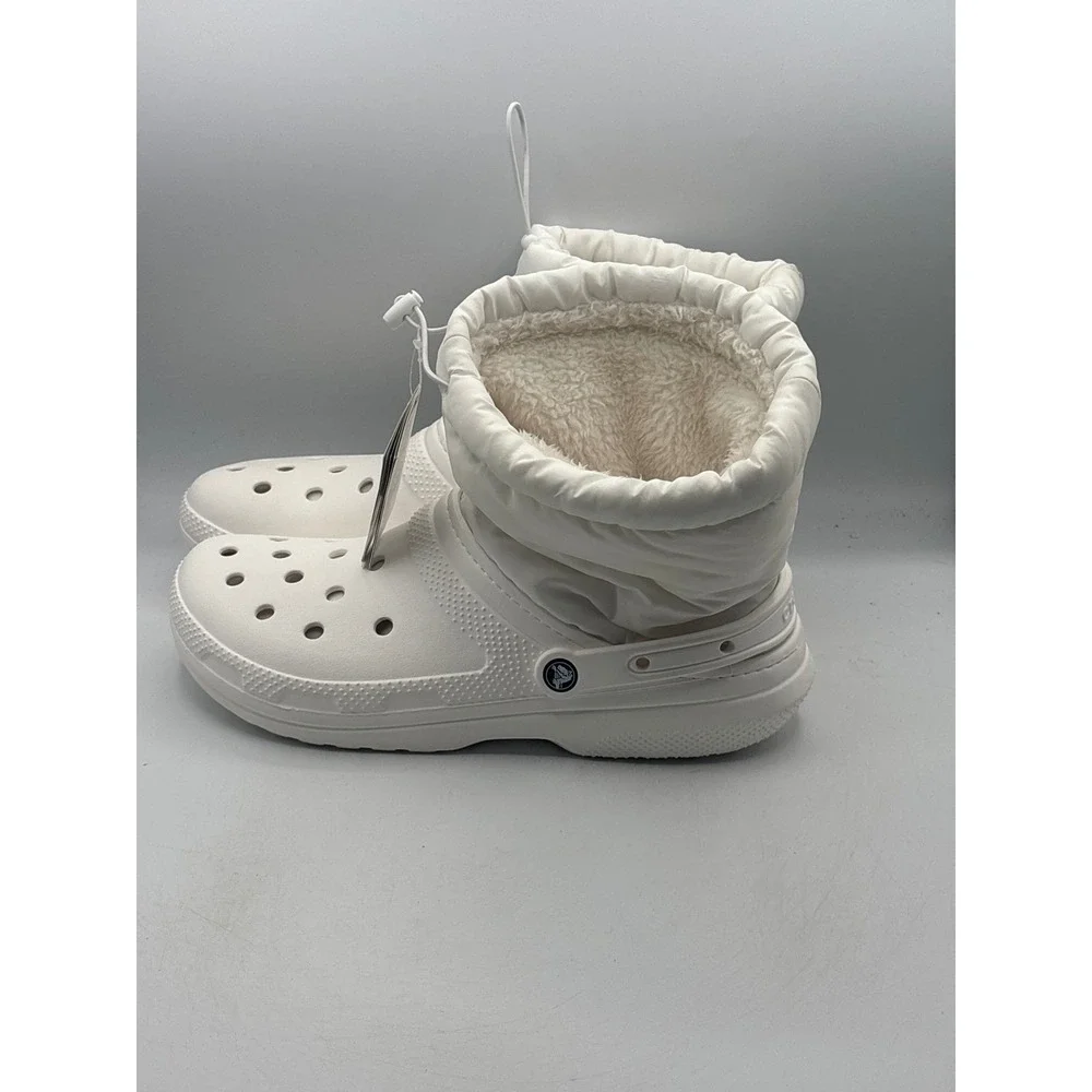 Crocs Classic Lined Neo Puff Boot Mens Size 13 White Insulated Winter 206630-143